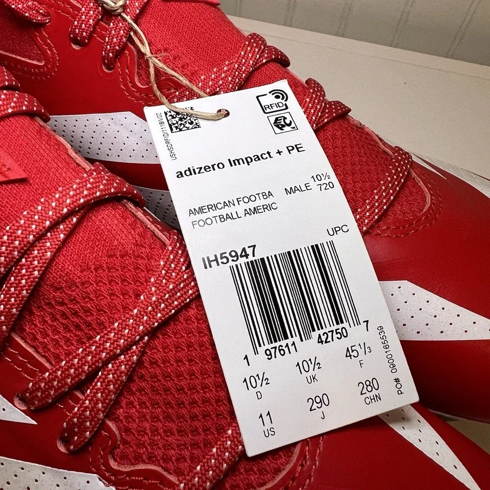 Adidas Adizero Impact + PE‎ Patrick Mahomes Chiefs Red Football Cleats Men's 11